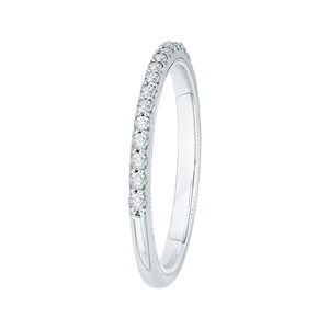 14K White Gold Round Diamond Half Eternity Wedding Band