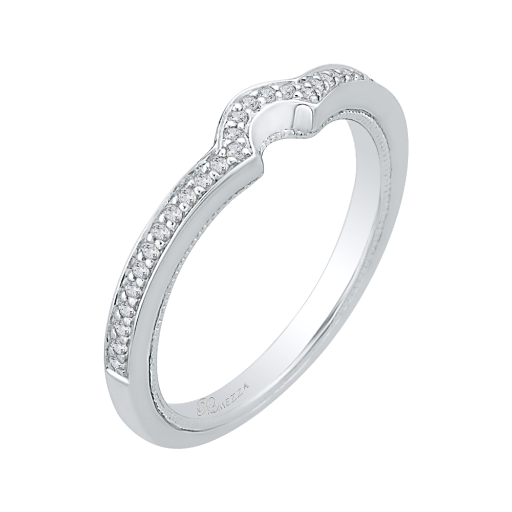 Round Diamond Half Eternity Wedding Band In 14K White Gold