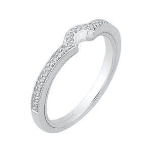 Round Diamond Half Eternity Wedding Band In 14K White Gold