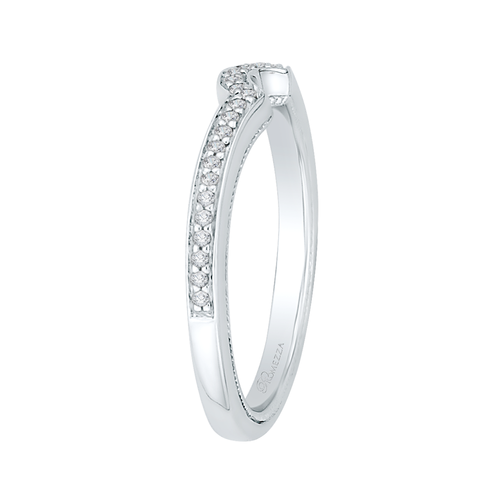 Round Diamond Half Eternity Wedding Band In 14K White Gold