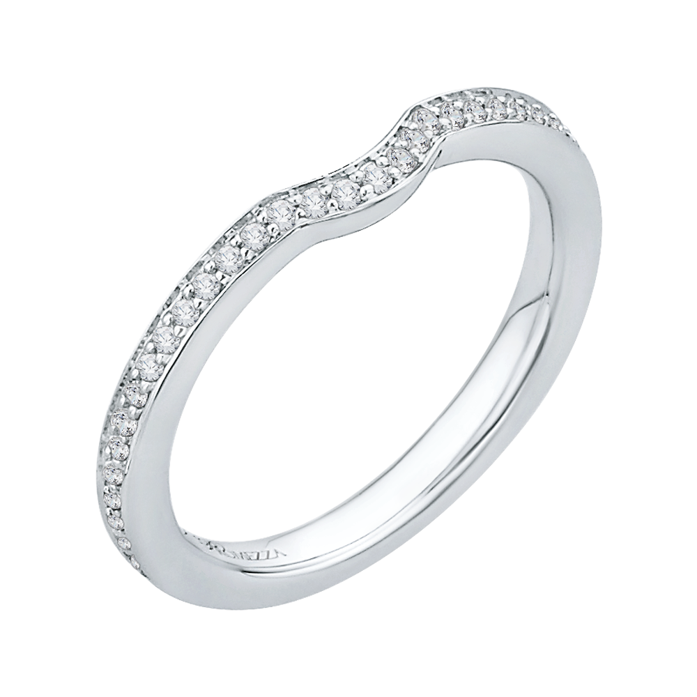 14K White Gold Round Diamond Wedding Band