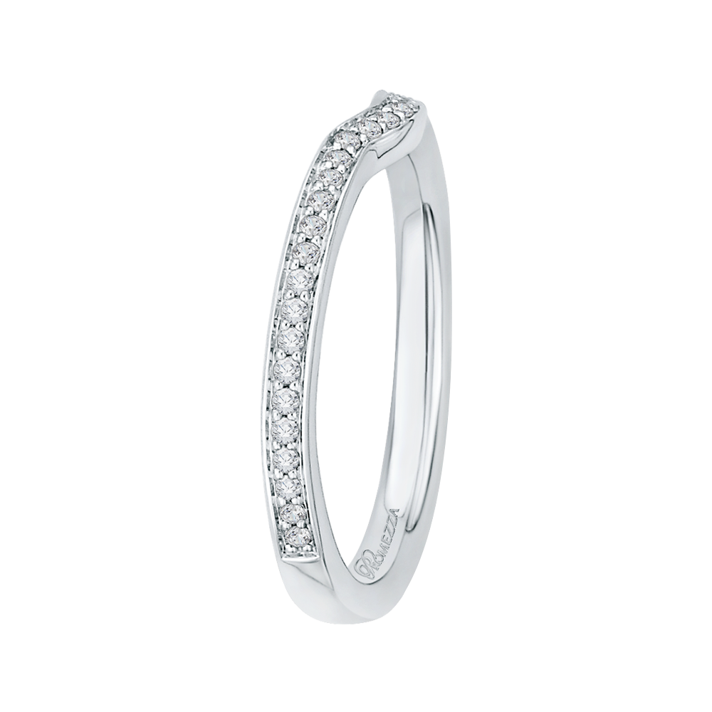 14K White Gold Round Diamond Wedding Band