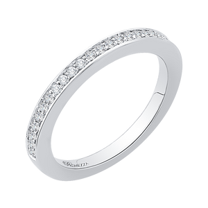 14K White Gold Round Diamond Half Eternity Wedding Band