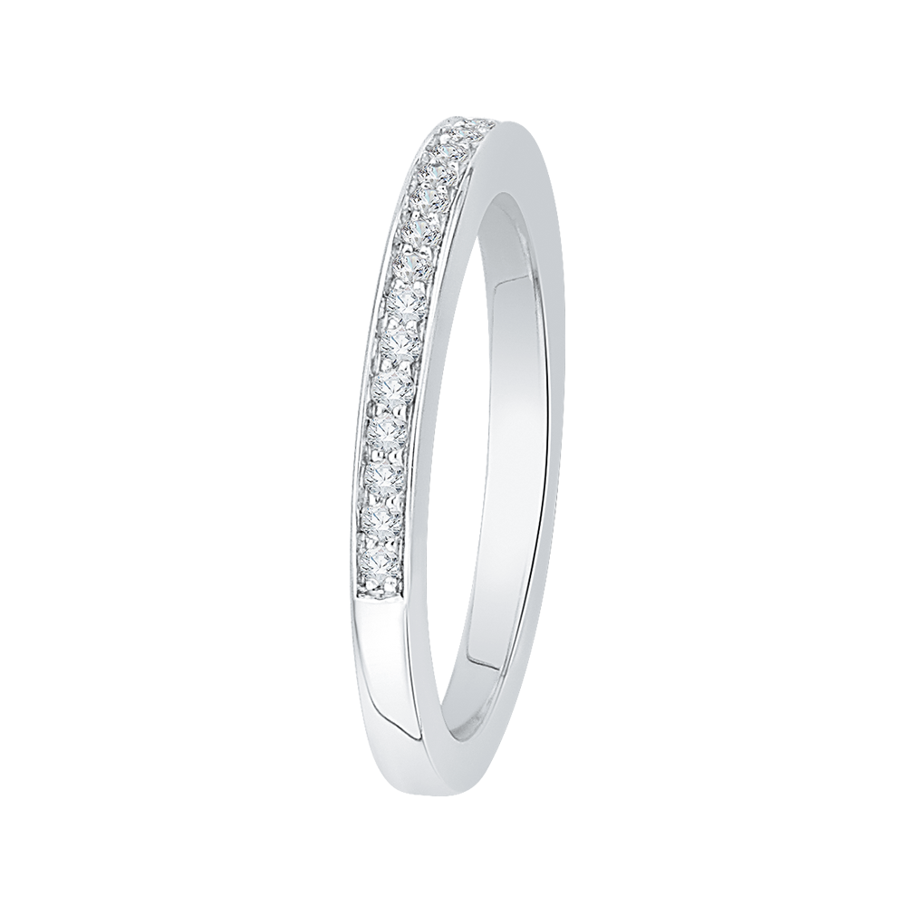 14K White Gold Round Diamond Half Eternity Wedding Band
