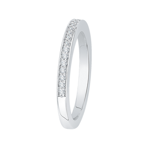 14K White Gold Round Diamond Half Eternity Wedding Band
