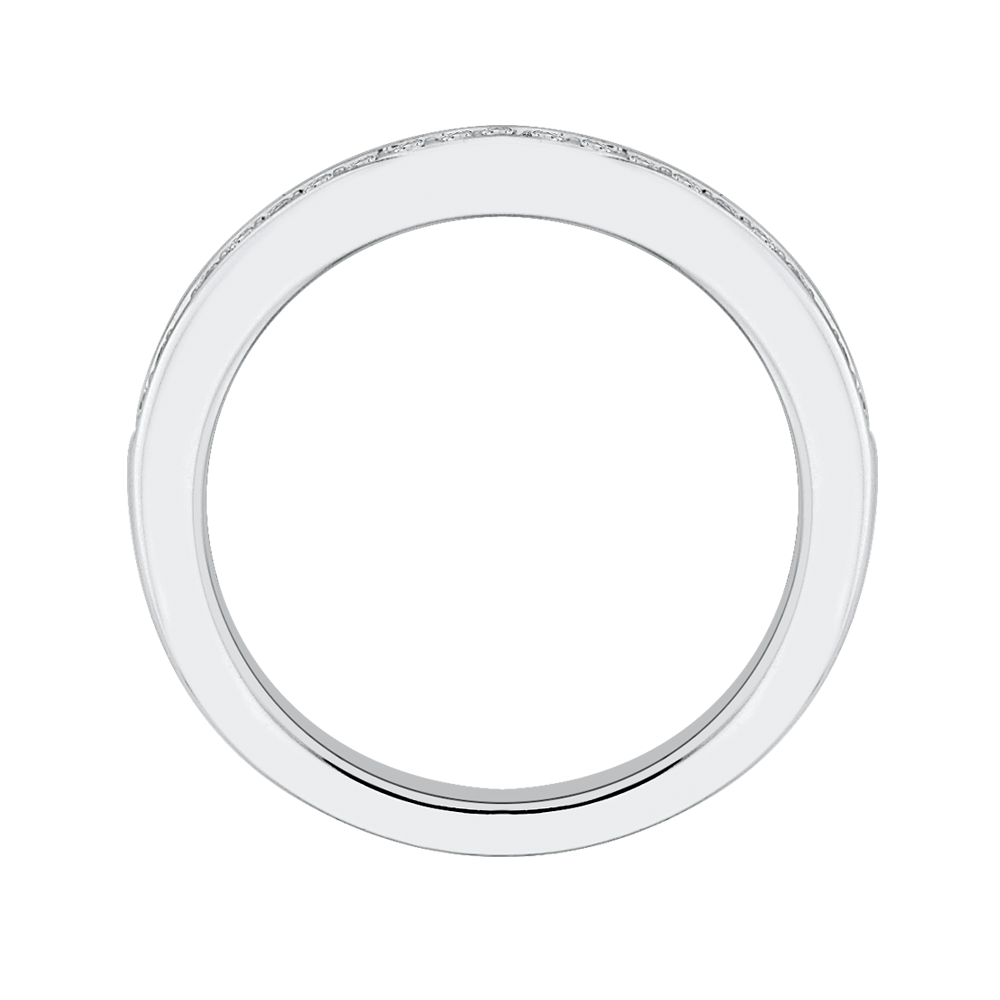 14K White Gold Round Diamond Half Eternity Wedding Band