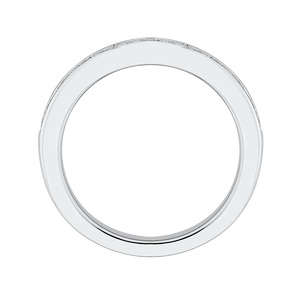 14K White Gold Round Diamond Half Eternity Wedding Band