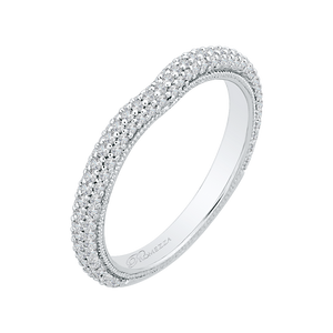 14K White Gold Round Diamond Wedding Band