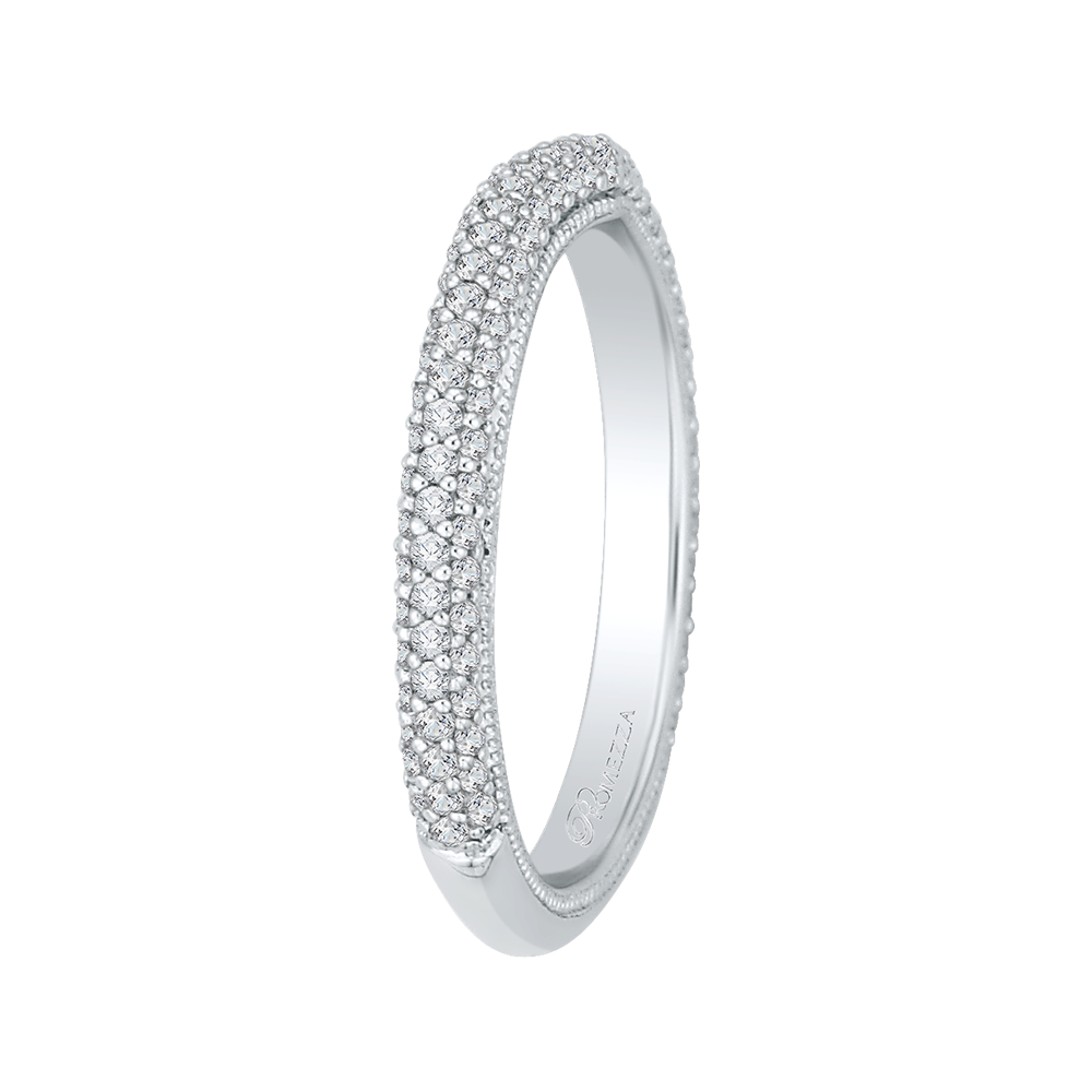 14K White Gold Round Diamond Wedding Band