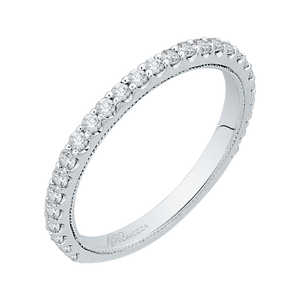 14K White Gold Round Diamond Wedding Band