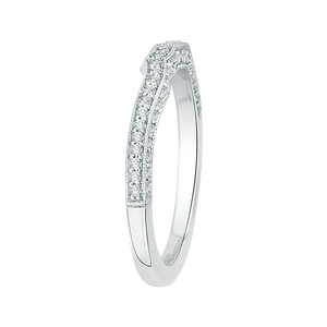 14K White Gold Round Diamond Half Eternity Wedding Band