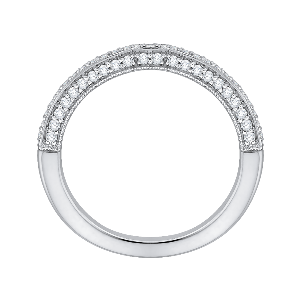 14K White Gold Round Diamond Half Eternity Wedding Band