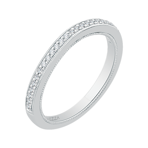 14K White Gold Round Diamond Half Eternity Wedding Band