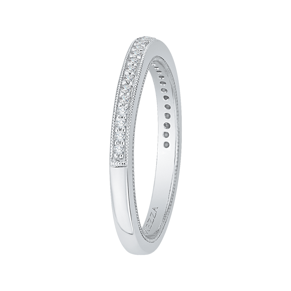 14K White Gold Round Diamond Half Eternity Wedding Band