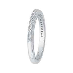 14K White Gold Round Diamond Half Eternity Wedding Band