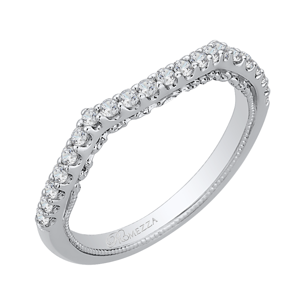 Round Diamond Half Eternity Wedding Band In 14K White Gold