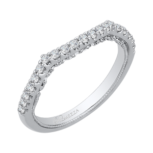 Round Diamond Half Eternity Wedding Band In 14K White Gold