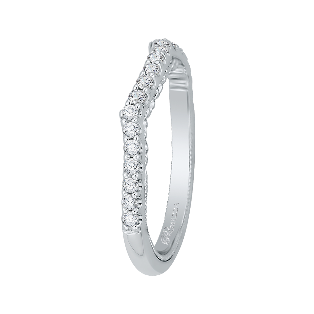 Round Diamond Half Eternity Wedding Band In 14K White Gold