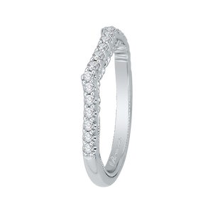 Round Diamond Half Eternity Wedding Band In 14K White Gold