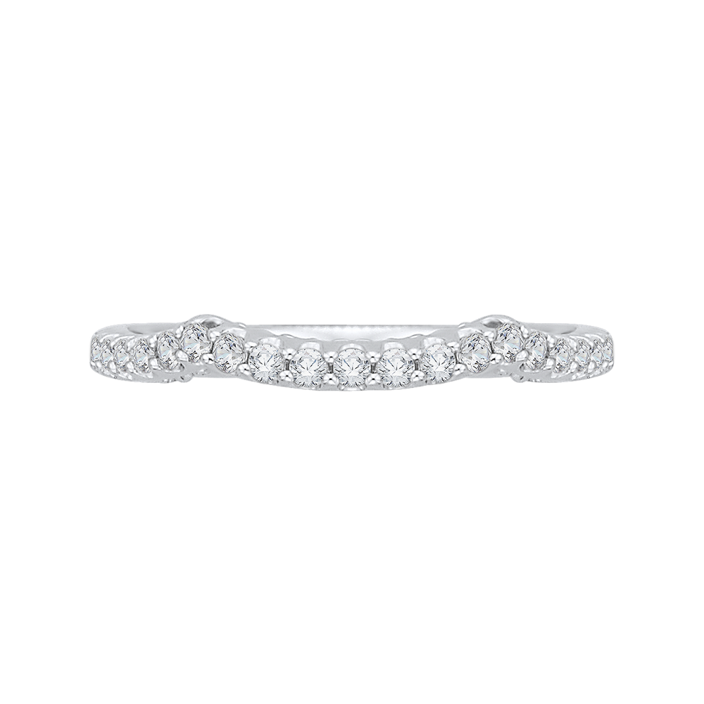 PR0146BH-44W-.25 Bridal Jewelry Carizza White Gold Round Diamond Wedding Bands