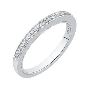 14K White Gold Round Diamond Half Eternity Wedding Band