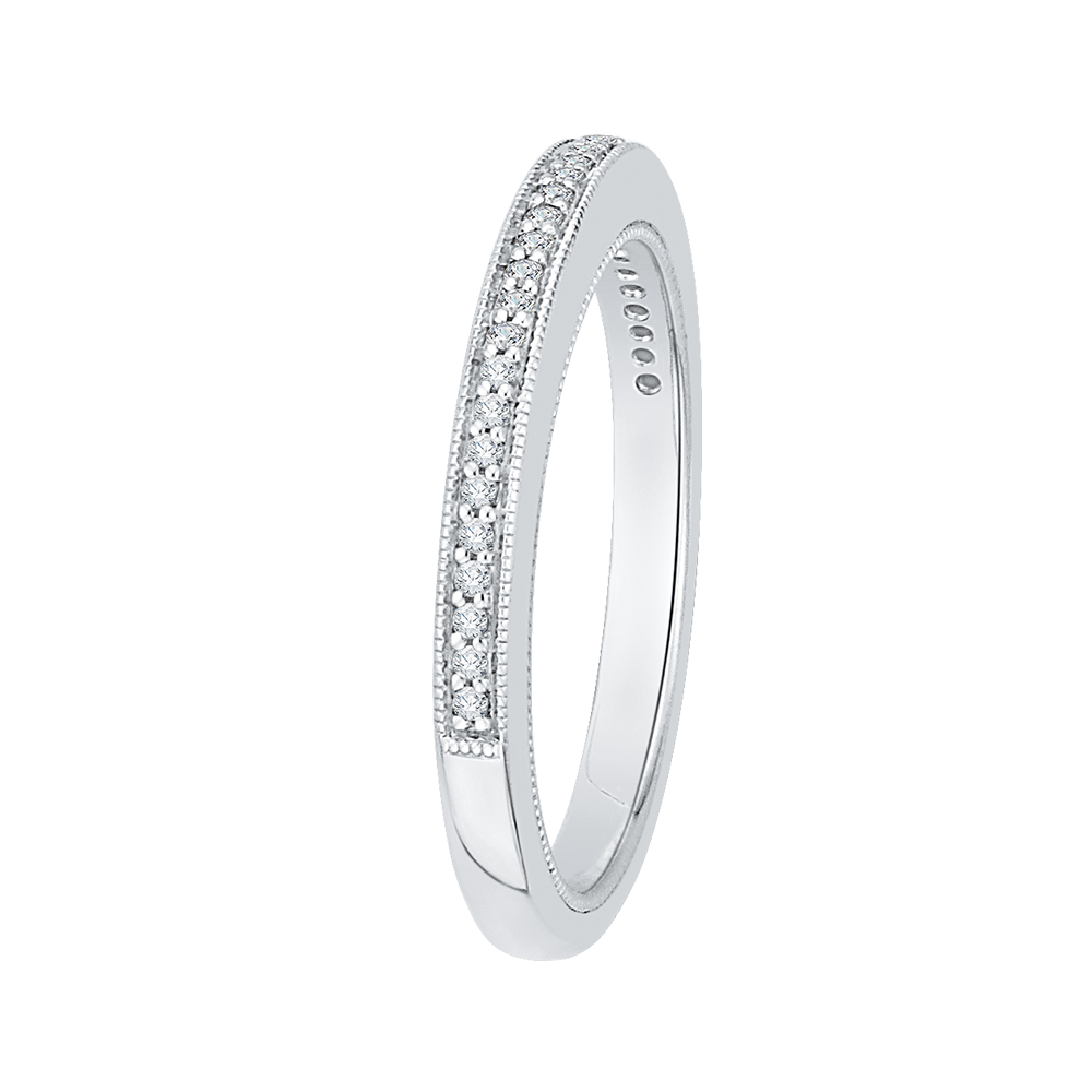 14K White Gold Round Diamond Half Eternity Wedding Band