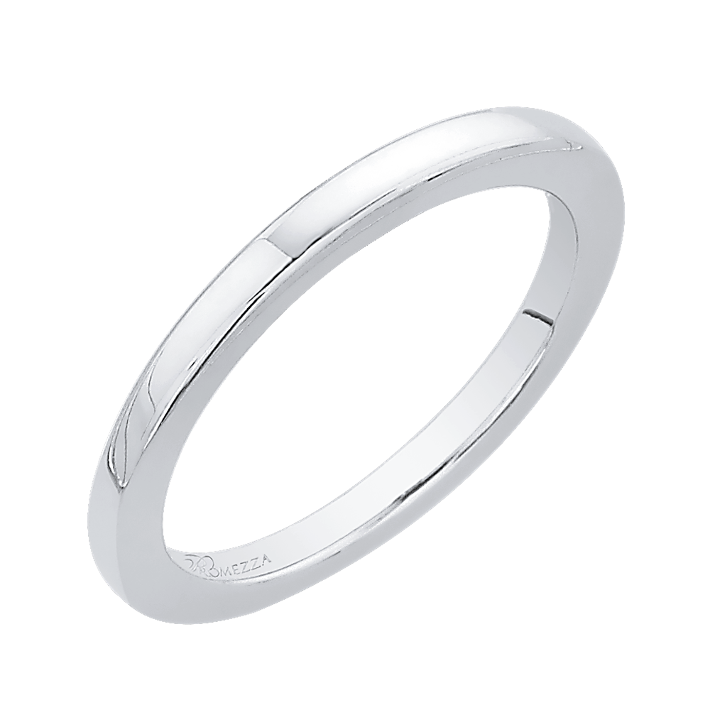 14K White Gold Plain Wedding Band