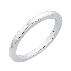 14K White Gold Plain Wedding Band