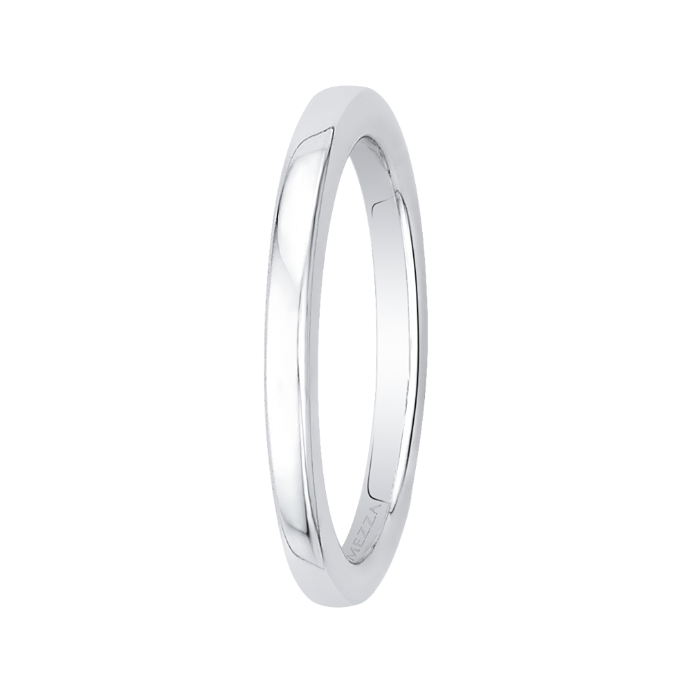 14K White Gold Plain Wedding Band