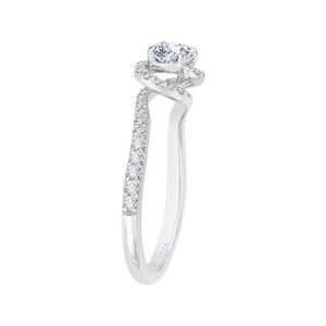 14K White Gold Round Diamond Engagement Ring