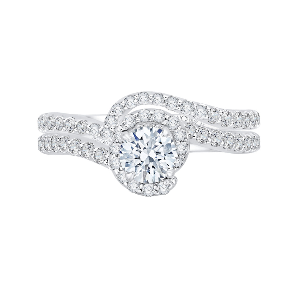 14K White Gold Round Diamond Engagement Ring