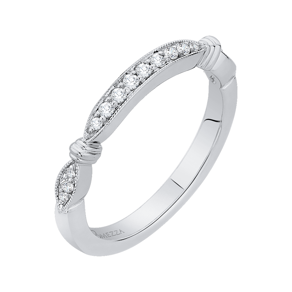 14K White Gold Round Diamond Half Eternity Wedding Band