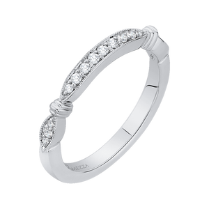 14K White Gold Round Diamond Half Eternity Wedding Band