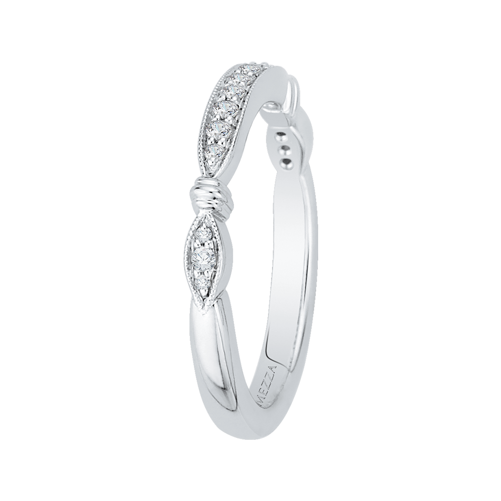 14K White Gold Round Diamond Half Eternity Wedding Band