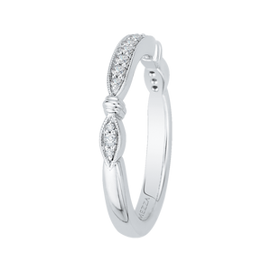 14K White Gold Round Diamond Half Eternity Wedding Band