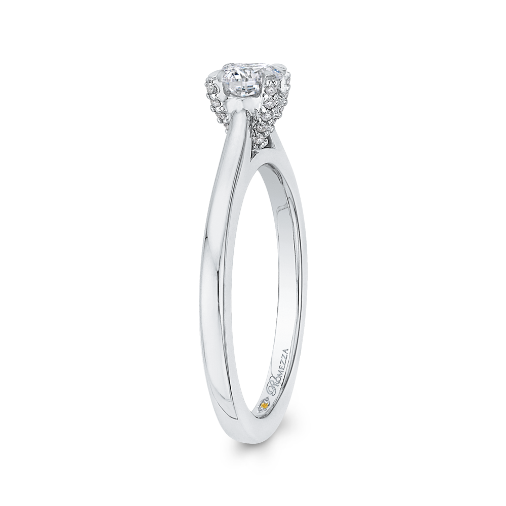 14K White Gold Round Cut Diamond Engagement Ring