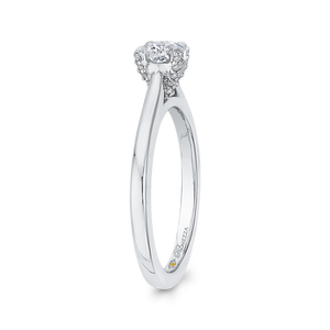 14K White Gold Round Cut Diamond Engagement Ring