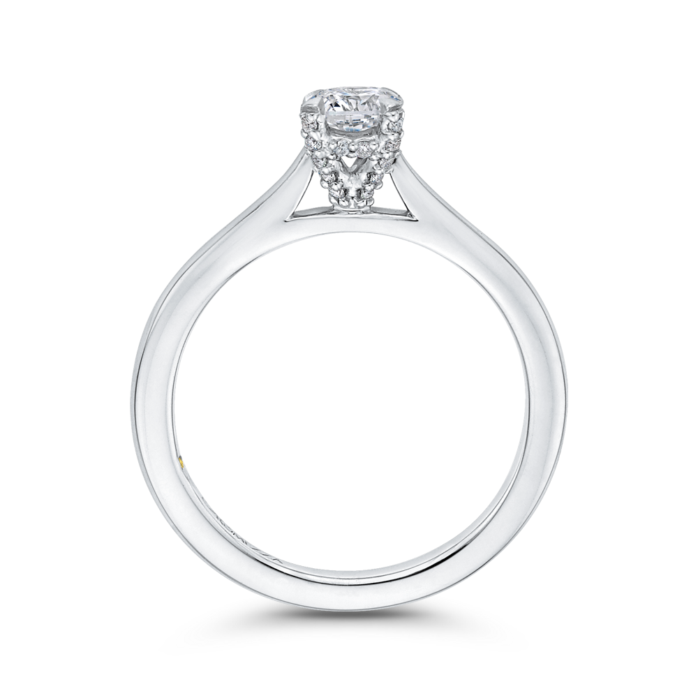 14K White Gold Round Cut Diamond Engagement Ring