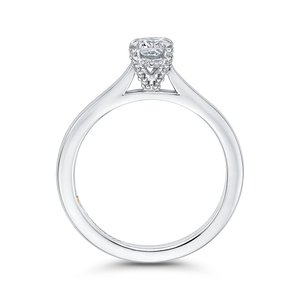 14K White Gold Round Cut Diamond Engagement Ring