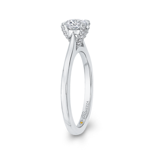 14K White Gold Round Cut Diamond Engagement Ring