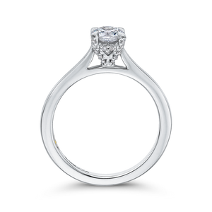 14K White Gold Round Cut Diamond Engagement Ring