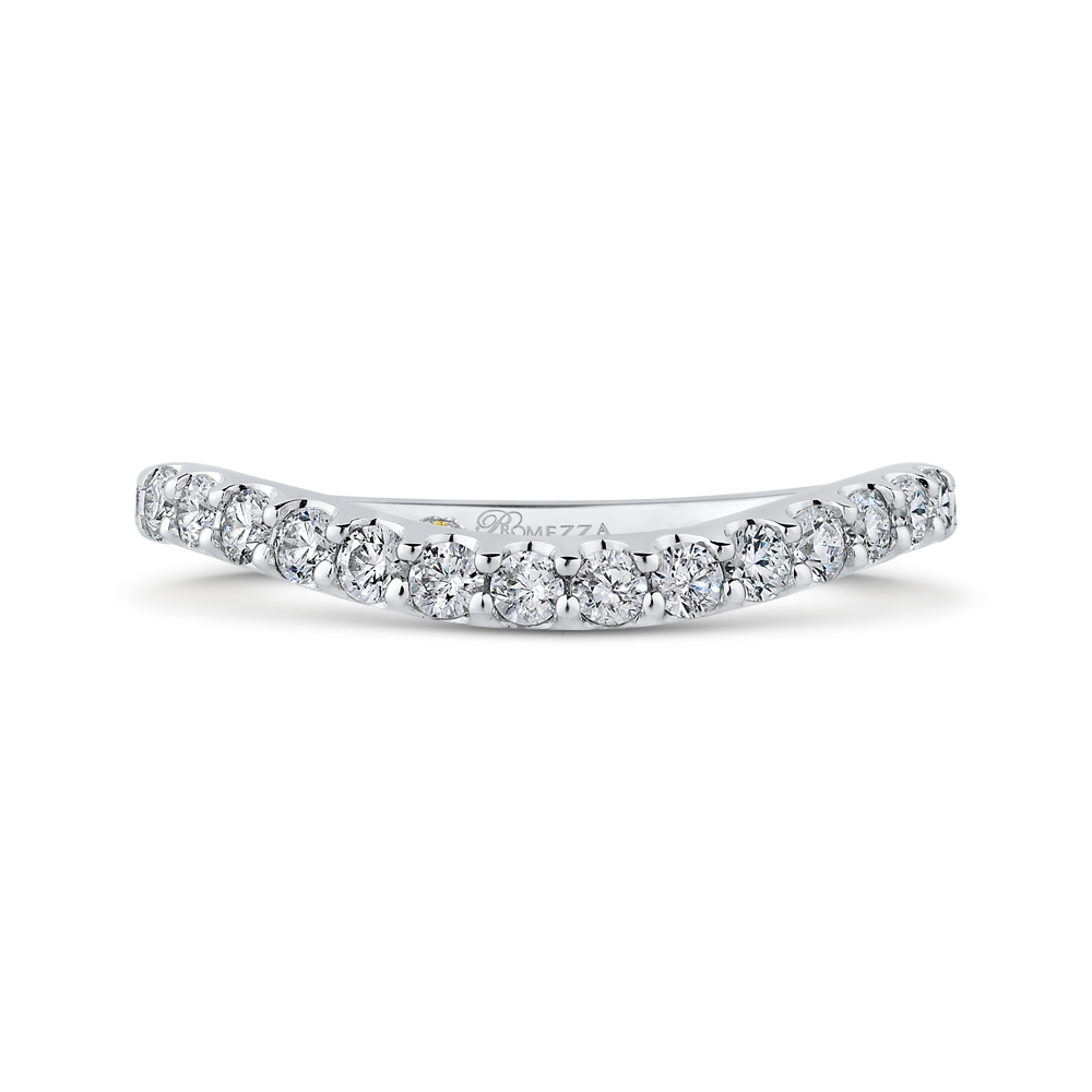 PR0173B-44W-.75 Bridal Jewelry Carizza White Gold Round Diamond Wedding Bands