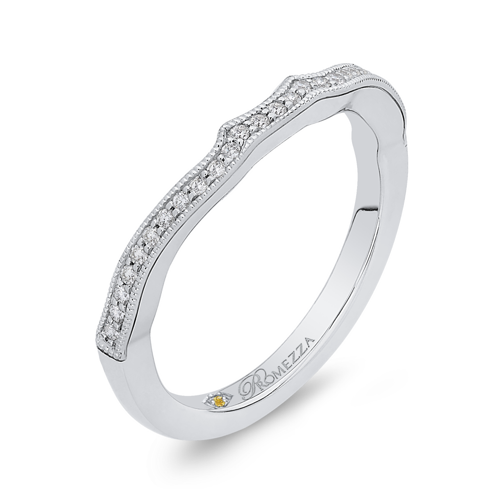 14K White Gold Round Diamond Wedding Band