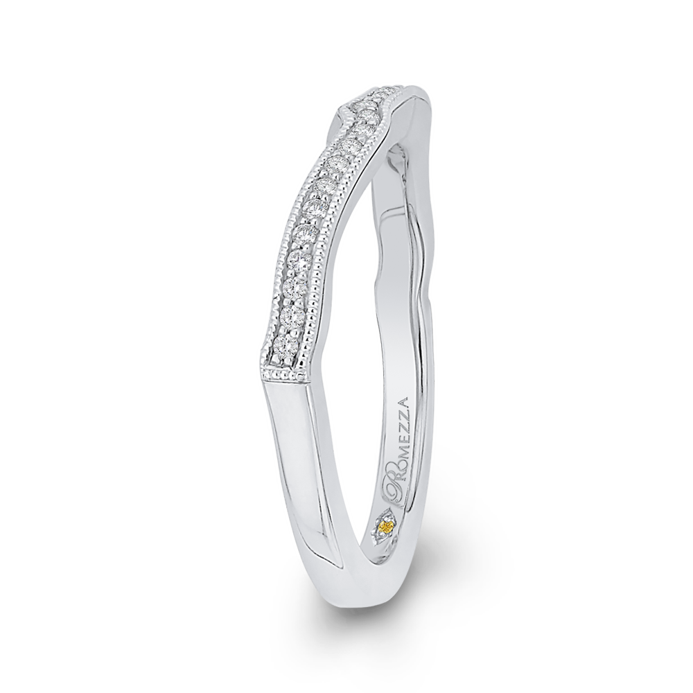 14K White Gold Round Diamond Wedding Band