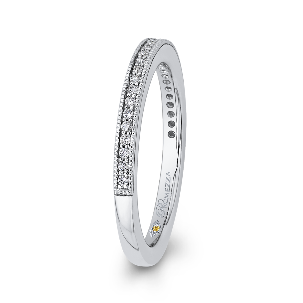 14K White Gold Round Diamond Half Eternity Wedding Band