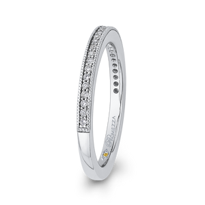 14K White Gold Round Diamond Half Eternity Wedding Band