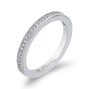 14K White Gold Round Diamond Half Eternity Wedding Band