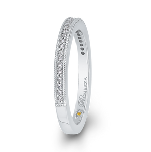 14K White Gold Round Diamond Half Eternity Wedding Band