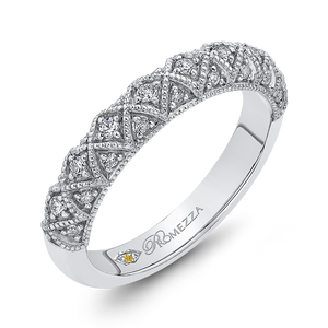 14K White Gold Round Diamond Half Eternity Wedding Band