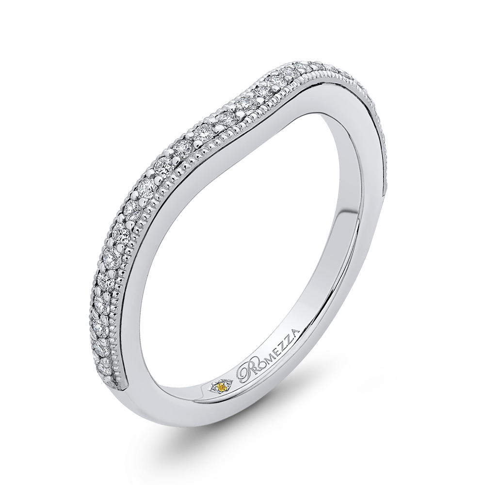 14K White Gold Round Diamond Wedding Band